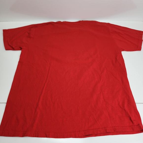 Elf Movie Raised By Elves Red Short Sleeve Christmas Tee Men's Size XXL - Picture 3 of 4